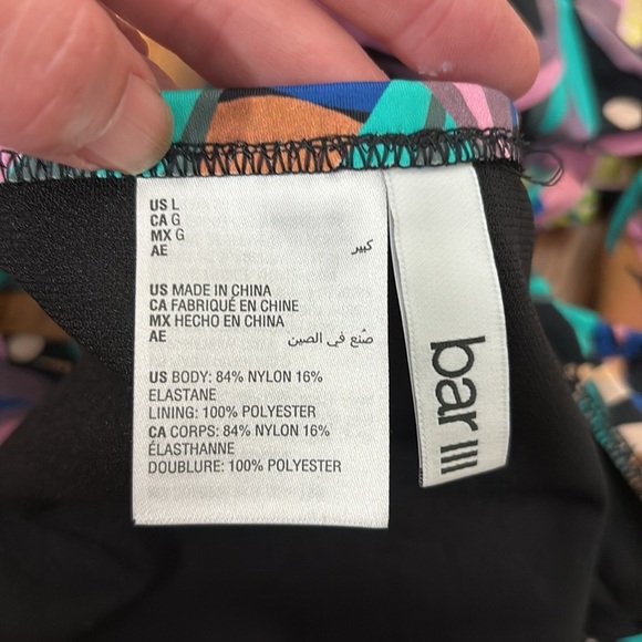 Bar III Bikini Set Keyhole Top Hipster Bottoms size L Hidden Jungle NWT - Picture 11 of 15